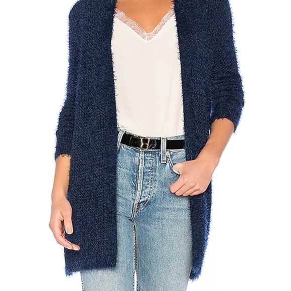 Lovers + FriendsNavy Ferrara Eyelash Open Cardigan Duster